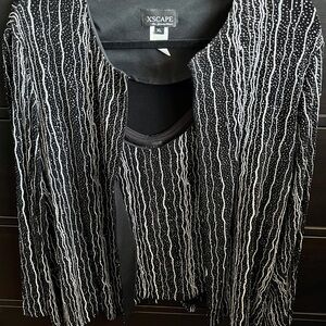 XSCAPE 2 piece Black Jacket with Silvery fabric